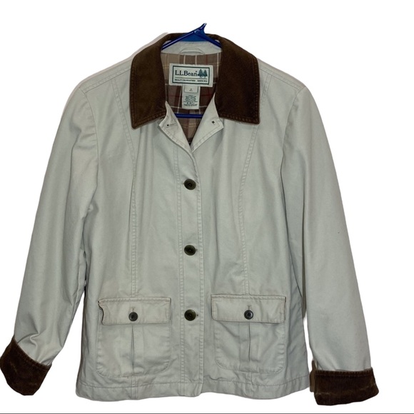 L.L. Bean Other - L.L. Bean sz S khaki barn coat corduroy trim